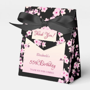 Cherry Blossoms Black Pink Favour Box