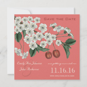 Cherry Blossoms Branch Save the Date Invitation