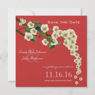 Cherry Blossoms Branch Save the Date Invitation