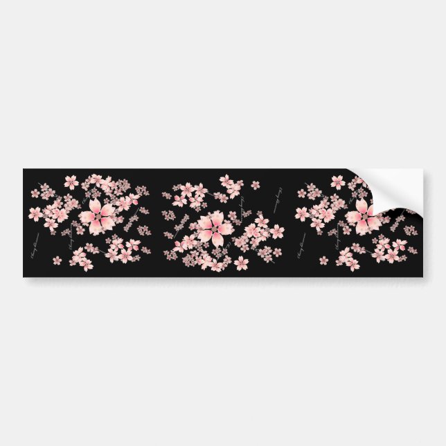 Cherry-blossoms Bumper Sticker (Front)