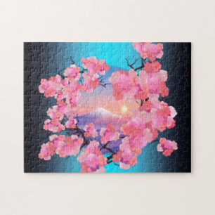 Cherry Blossoms by Mount Fuji Jigsaw Puzzle