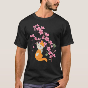 Cherry Blossoms Cat  Cherryblossom Japanese Flower T-Shirt