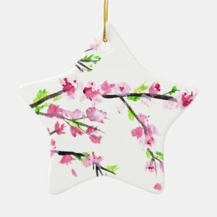 Cherry blossoms ceramic tree decoration