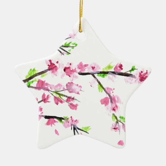 Cherry blossoms ceramic tree decoration (Front)