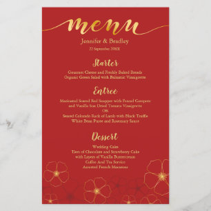 Cherry Blossoms Chinese Dinner Menu   Custom Colou