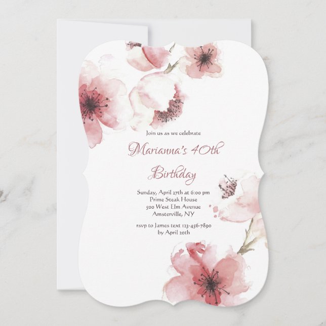 Cherry Blossoms Closeup Invitation (Front)