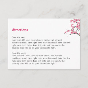 Cherry Blossoms Directions Card