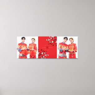 Cherry Blossoms & Double Happiness Chinese Wedding Canvas Print