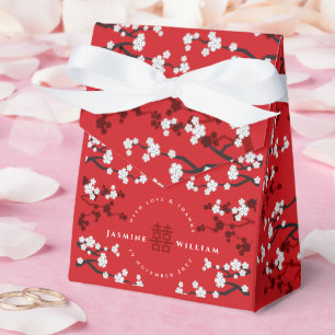 Cherry Blossoms & Double Happiness Chinese Wedding Favour Box