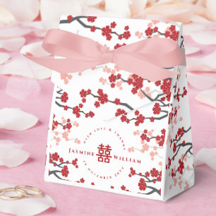 Cherry Blossoms & Double Happiness Chinese Wedding Favour Box