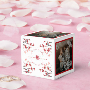 Cherry Blossoms & Double Happiness Chinese Wedding Favour Box
