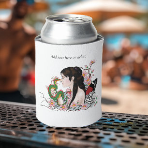 Cherry Blossoms Dragon Serenity Asian Fairy  Can Cooler