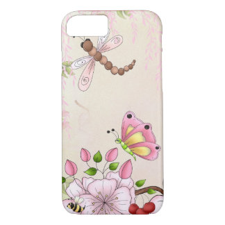 Cherry Blossoms Dragonfly Pink Flowers Spring iPhone 8/7 Case