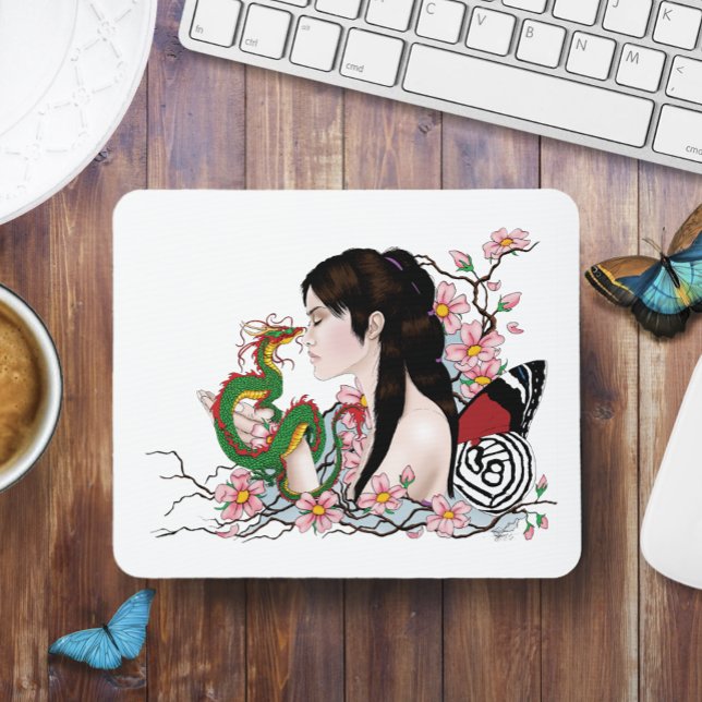 Cherry Blossoms Fairy Dragon Friendship  Mouse Mat (Creator Uploaded)
