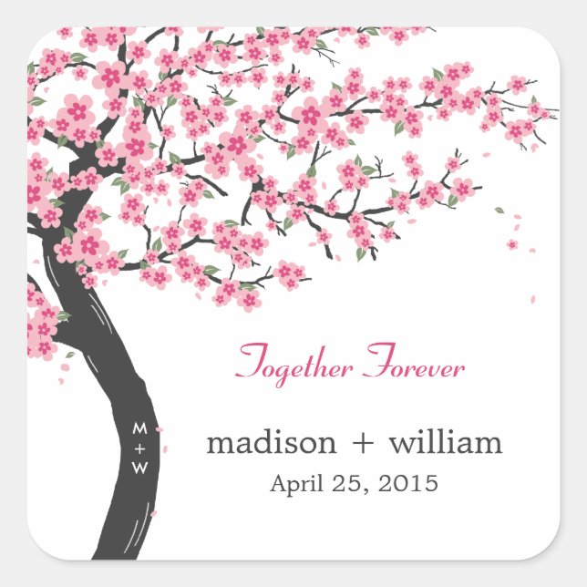 Cherry Blossoms Favour Sticker (Front)