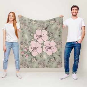 Cherry Blossoms Fleece Blanket