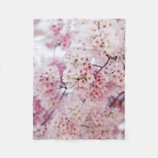 Cherry Blossoms Fleece Blanket (Front)
