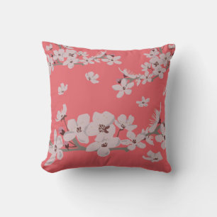 Cherry Blossoms Floating Flowers Cushion