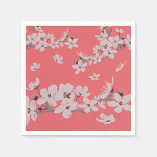 Cherry Blossoms Floating Flowers Napkin