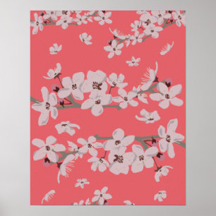 Cherry Blossoms Floating Flowers Poster
