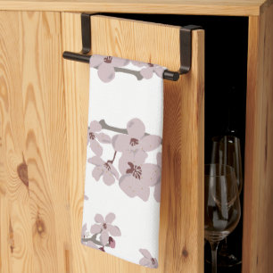 Cherry Blossoms Floating Flowers Tea Towel