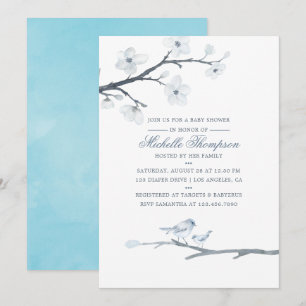 Cherry Blossoms Floral Baby Shower Invitation