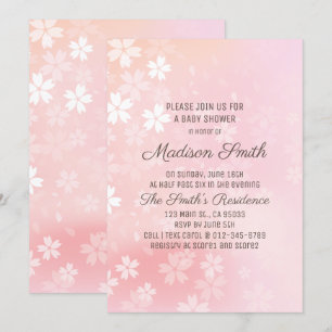 Cherry Blossoms Floral Baby Shower Invitation
