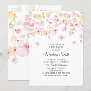 Cherry Blossoms Floral Baby Shower Invitation