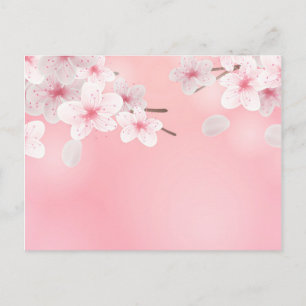 Cherry Blossoms Floral Background Flower Design Postcard