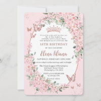 Cherry Blossoms Floral Butterflies 18th Birthday