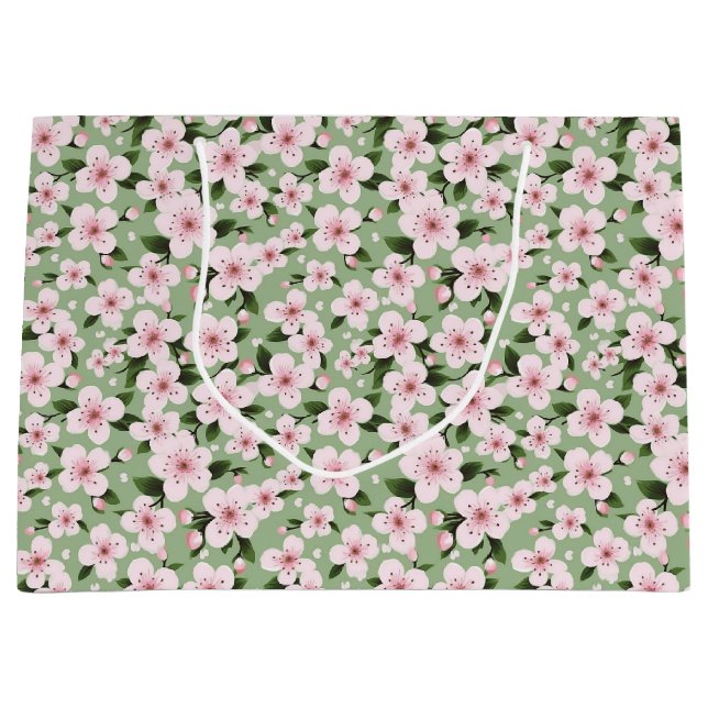 Cherry Blossoms Floral Large Gift Bag (Front)