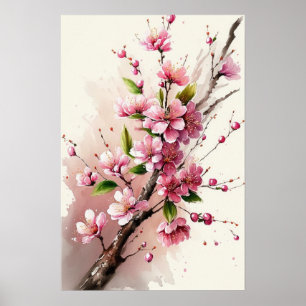 Cherry Blossoms Flower Art Print Poster