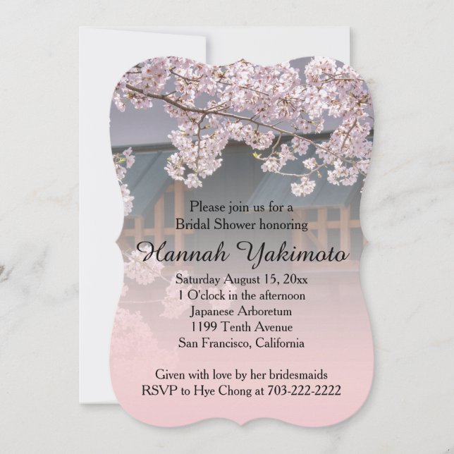 Cherry Blossoms Flowers Bridal Shower Invitation (Front)