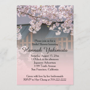 Cherry Blossoms Flowers Bridal Shower Invitation