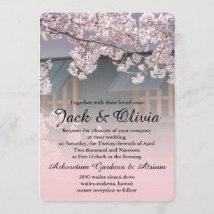 Cherry Blossoms Flowers Wedding Invitation