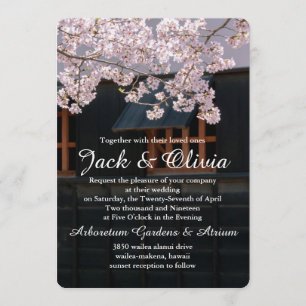 Cherry Blossoms Flowers Wedding Invitation