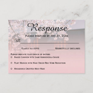 Cherry Blossoms Flowers Wedding RSVP Cards