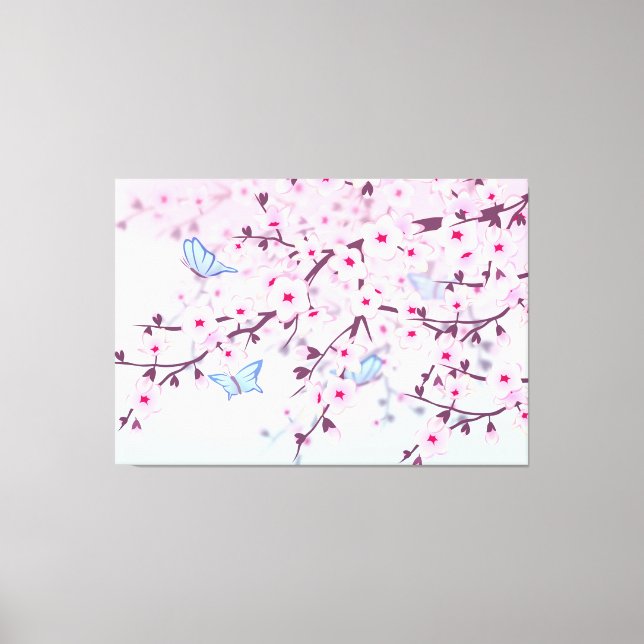Cherry Blossoms Girly Canvas Print (Front)