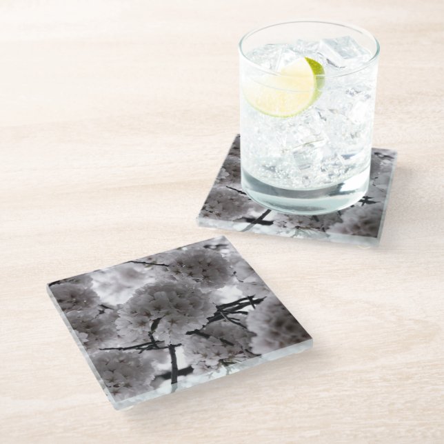 Cherry Blossoms Glass Coaster (Angled)