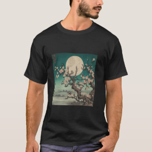 Cherry Blossoms in Moonlight Japanese Art T-Shirt