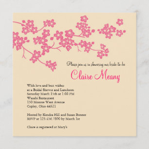 Cherry Blossoms in Pink and Ivory Invitation