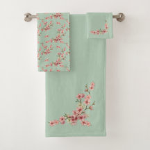 Cherry Blossoms in Pink and Teal