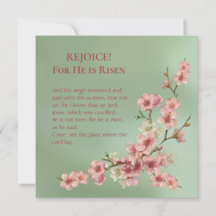 Cherry Blossoms in Pink and Teal Card