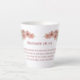 Cherry Blossoms in Pink and Teal Latte Mug