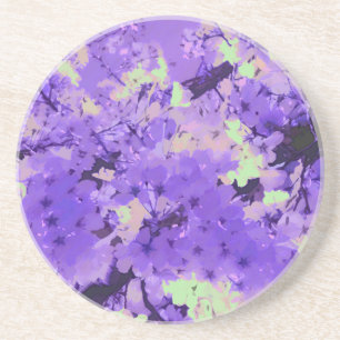 Cherry Blossoms in Violet Coaster