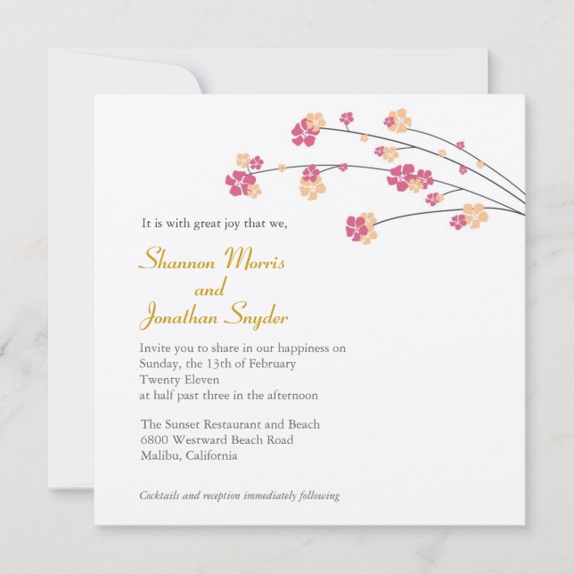 Cherry Blossoms Invitation (Front)