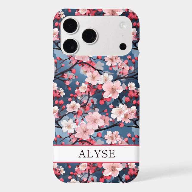 Cherry Blossoms Japanese Sakura Monogrammed (Back)