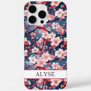 Cherry Blossoms Japanese Sakura Monogrammed iPhone 16 Pro Max Case