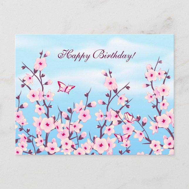 Cherry Blossoms Landscape Postcard (Front)