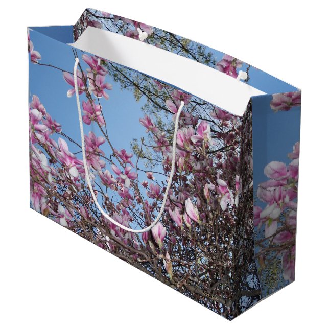 Cherry Blossoms Large Gift Bag (Back Angled)